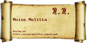 Moise Melitta névjegykártya